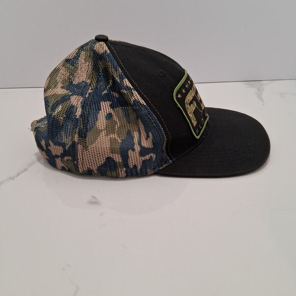Flo Grown Blue Camouflage Mesh Snap Back Adjustable Cap Baseball Athletic Black - Picture 6 of 9